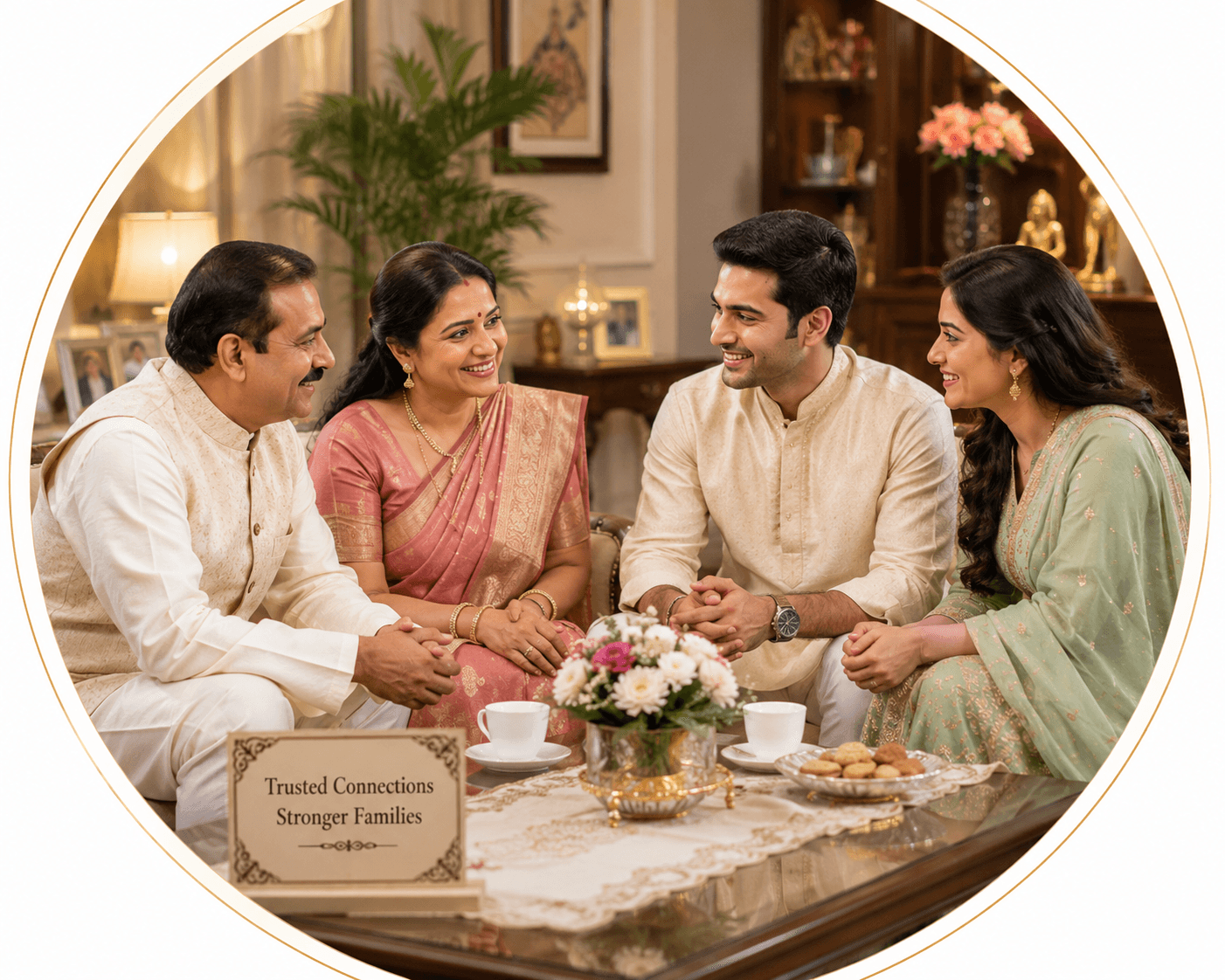 Happy family meeting — trusted connections, stronger families